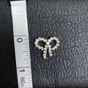 Gold Plated Sterling Silver Bow Crystal Pendant